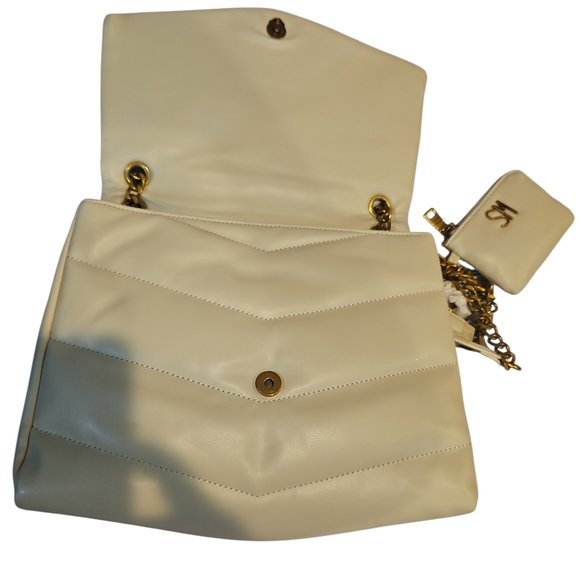 Steve Madden Bparker Oatmilk Cream Quilted Shoulder Bag With Change Wallet - Picture 12 of 15